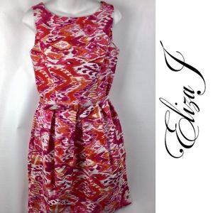 Eliza J Pink Orange Belted Dress Fresh Fashion